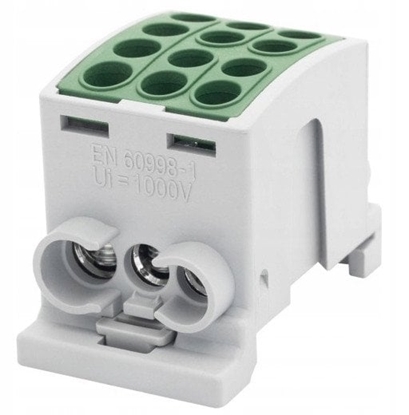 Изображение Zacisk HLK F-ELEKTRO F2.0364 100A-3 (1x25,2x16 / 1x25,2x16) Al/Cu IP20 zielony