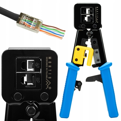 Attēls no Zaciskarka wtyków RJ45 przelotowych Montis MT178