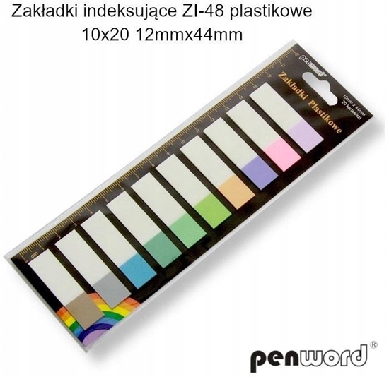 Picture of Zakadki indeksujce 12x44mm 10x20szt plastikowe