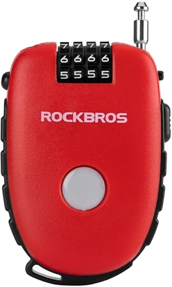 Изображение Zapicie blokada rowerowe z link zwijan i zamkiem szyfrowym - czerwone Zapicie blokada rowerowe z link zwijan i zamkiem szyfrowym - czerwone