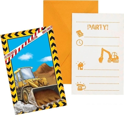 Изображение Zaproszenia z kopertami Construction 6szt