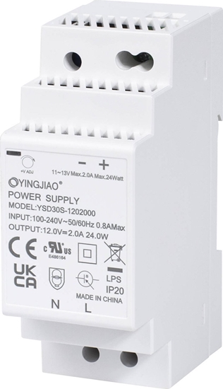 Изображение Zasilacz YingJiao ZASILACZ IMPULSOWY NA SZYN DIN YINGJIAO YSD30S-1202000 12V/24W/2A