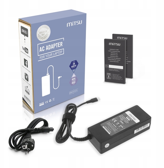 Picture of Zasilacz sieciowy Mitsu 90W USB-C, USBC, 5-20V, 3-4.5A (black) do notebooka