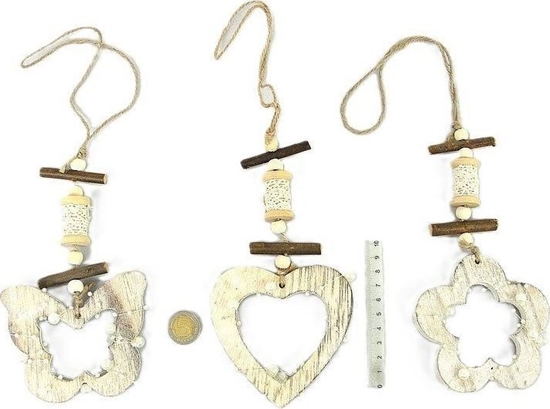 Изображение Zawieszka drewniana ze szpulk 39cm MIX