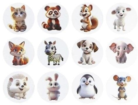 Изображение Zdesign Naklejki papierowe na tamie Zwierztka 500szt
