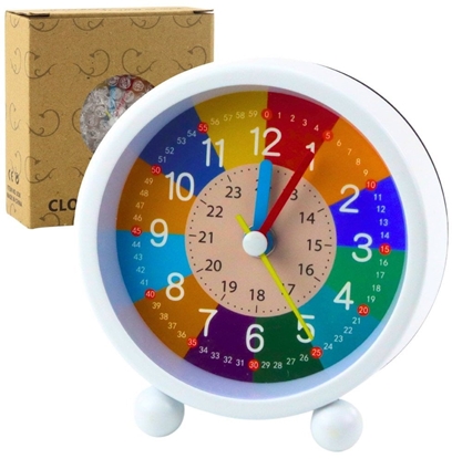 Изображение Zegar Budzik Dziecicy Edukacyjny Kwarcowy Minuty Sekundy Kolorowy 9cm LEAN Toys