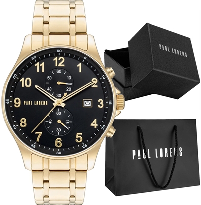 Изображение Zegarek mski zoty elegancki na bransolecie Paul Lorens GHOST PL20002B-1D1
