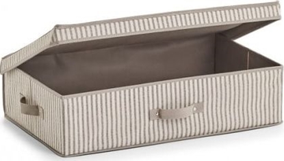 Изображение Zeller Pudeko do przechowywania z pokrywk "Stripes" , non-woven, beowy