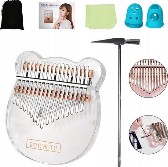 Picture of Zenwire Kalimba Instrument Afrykaski Pianino Zanza Mbira 17 klawiszowa Akrylowa K-03a