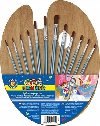 Picture of Zestaw 12 pdzli z drewnianym uchwyt + paletka