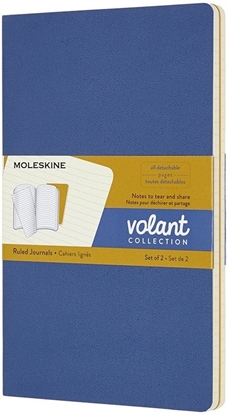 Attēls no Zestaw 2 zeszytów MOLESKINE Volant, L, 13x21cm, w linie, 96 stron, blue/amber yellow