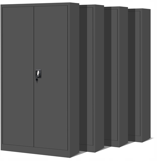 Picture of Zestaw 4x biurowa szafa metalowa na akta JAN H, 900 x 1950 x 400 mm, antracytowa