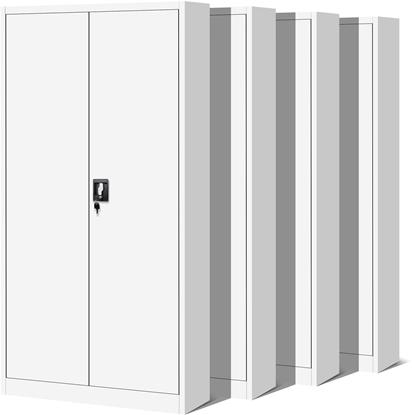 Attēls no Zestaw 4x biurowa szafa metalowa na akta JAN, 900 x 1850 x 400 mm, biaa