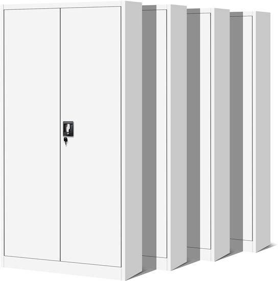 Picture of Zestaw 4x biurowa szafa metalowa na akta JAN, 900 x 1850 x 400 mm, biaa
