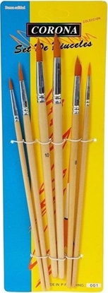 Изображение Zestaw 6 pdzelków do malowania farbami