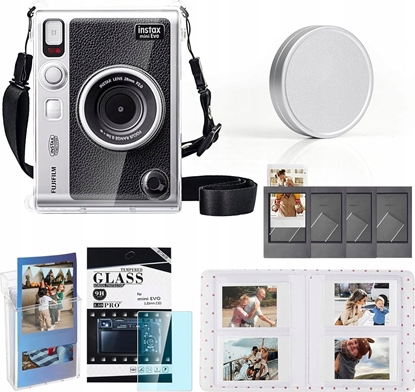 Picture of Zestaw 6w1 Futera Etui + Szko + Album 64x + Dekielek + Ramki Fuji Instax Mini Evo - Przezroczysty