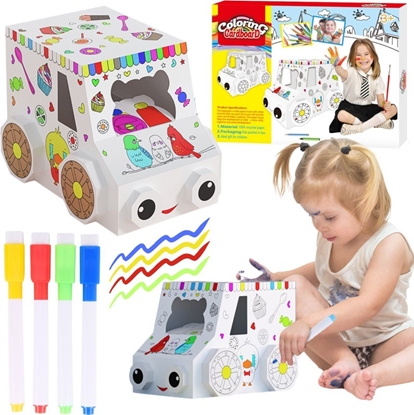 Picture of ZESTAW ARTYSTYCZNY SAMOCHÓD AUTO DO MALOWANIA SKADANIA KOLOROWANIA TEKTURA