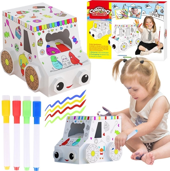 Picture of ZESTAW ARTYSTYCZNY SAMOCHÓD AUTO DO MALOWANIA SKADANIA KOLOROWANIA TEKTURA