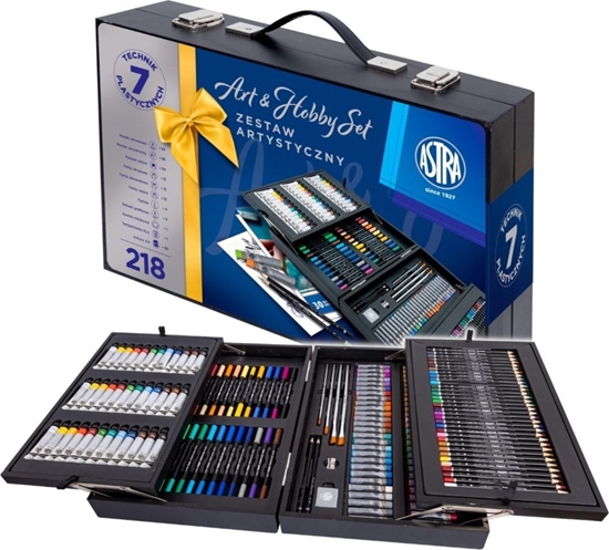 Picture of Zestaw Artystyczny Walizka Drewniana ART&HOBBY 218 elementów ASTRA