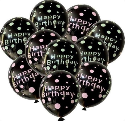 Picture of Zestaw balonów Happy Birthday czarne 11el