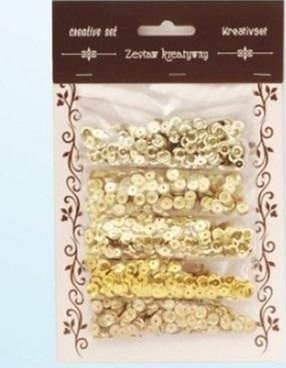 Изображение Zestaw cekiny zote 6mm 30g