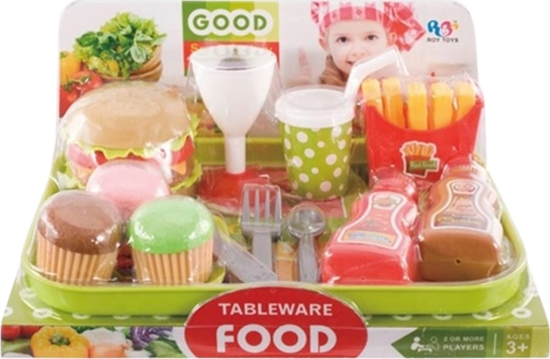 Picture of Zestaw Dla Dzieci Imitacje Jedzenia I Napojów Frytki Burger Napoje Babeczki