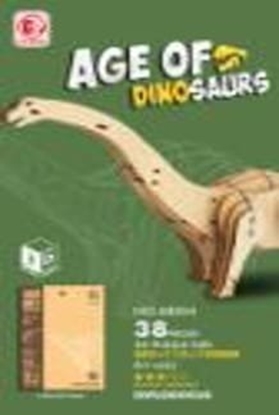 Изображение Zestaw Drewniane Puzzle 3D Model Dinozaur Diplodok Skadanie 38 Elementów