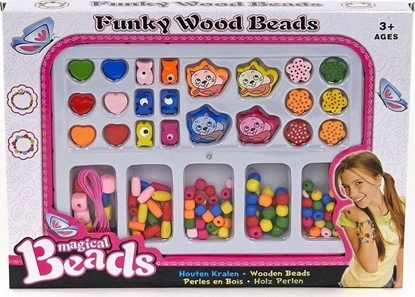 Изображение Zestaw drewnianych koralików