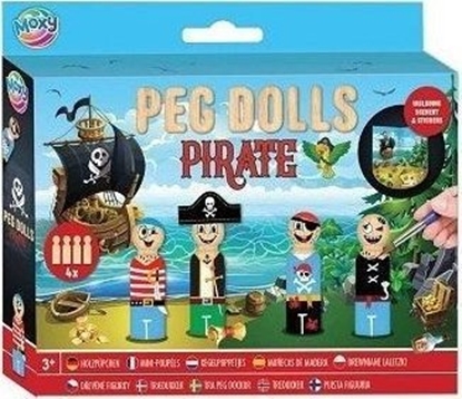 Picture of Zestaw drewnianych laleczek do malowania Piraci