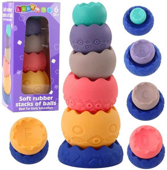 Picture of Zestaw Edukacyjny Mikkie Jajka Piki Z Cyframi Sensoryczne Wiea 6 szt. LEAN Toys