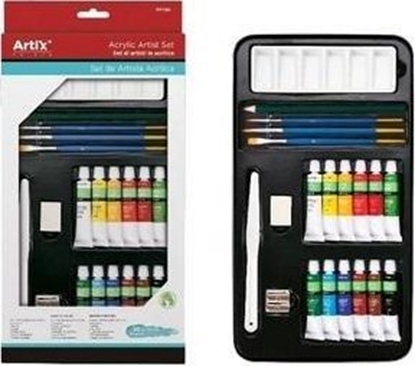 Picture of Zestaw farb akrylowych z przyborami 20el