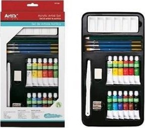 Picture of Zestaw farb akrylowych z przyborami 20el
