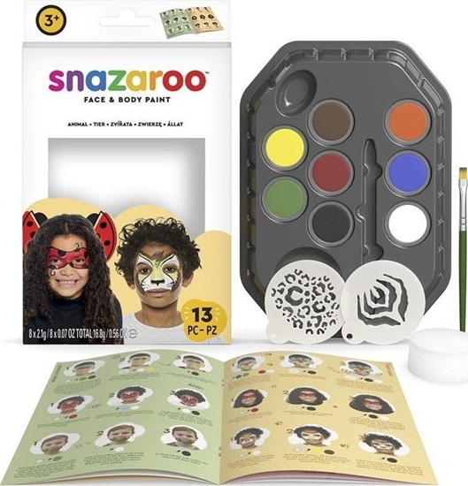 Изображение Zestaw farb do malowania twarzy zwierzta