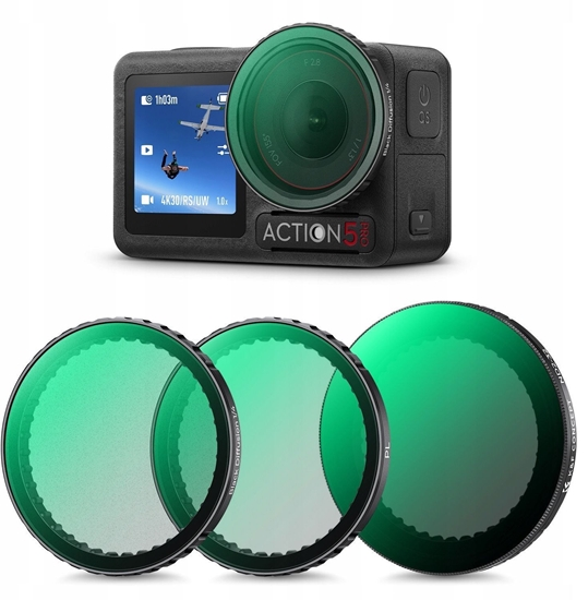 Picture of Zestaw Filtrów 3w1 Pl + Nd2-32 + Black Diffusion 1/4 Do Dji Osmo Action 3 4 5 Pro / Sku.2360