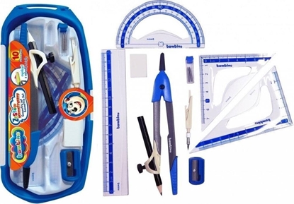 Изображение Zestaw geometryczny 10 el. z cyrklem BAMBINO