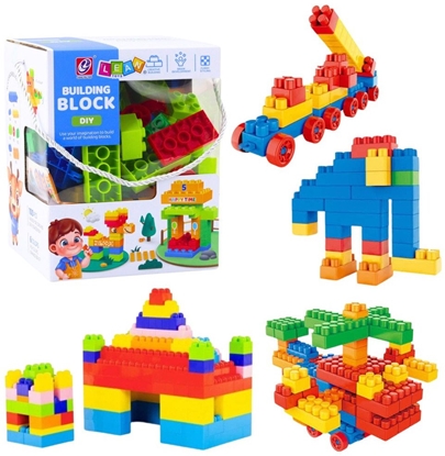 Attēls no Zestaw Klocki Konstrukcyjne Przestrzenne Kolorowe 100 el. LEAN Toys