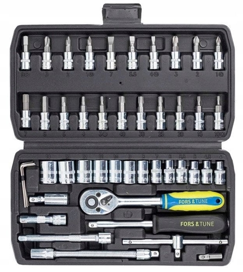 Изображение Zestaw kluczy nasadowych 1/4" 46el. (6-ktnych) (4-14mm)