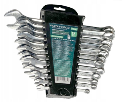 Attēls no Zestaw kluczy pasko-oczkowych 12el. (6, 8,10,12-19,22mm)