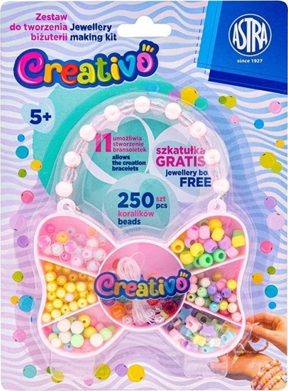 Picture of Zestaw koralików Motyl 250szt + 2m gumek ASTRA