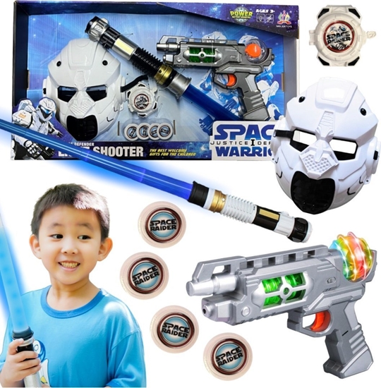 Picture of ZESTAW KOSMICZNY WOJSKOWY PISTOLET MASKA MIECZ EFEKTY WIETLNE DWIKOWE