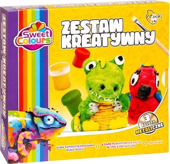 Изображение Zestaw kreatywny 8 farb + pdzelek + glina
