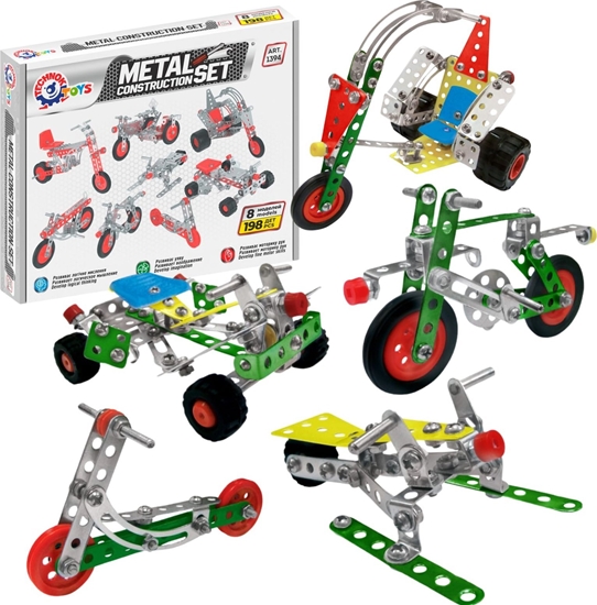 Picture of Zestaw Metalowy Konstrukcyjny Skadanie Modeli Pojazdy Konstruktor 198 El