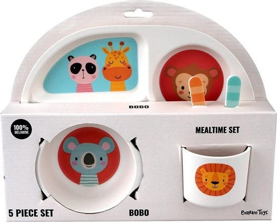 Picture of Zestaw naczy dziecicych z melaminy, 5 el., bobo