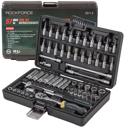 Изображение Zestaw narzdzi 1/4" 57el. (6-kt.)(4-14mm)(E4-E10)