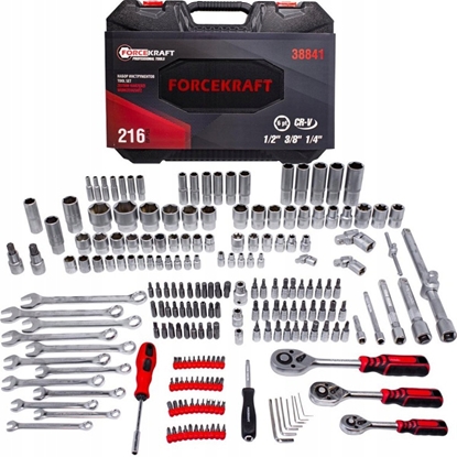 Attēls no Zestaw narzdzi 216el. 1/4", 3/8" i 1/2" (6-ktnych) (4-32mm)