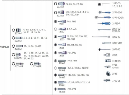 Изображение Zestaw narzdzi King Tony 110 el. (KY7511MR)