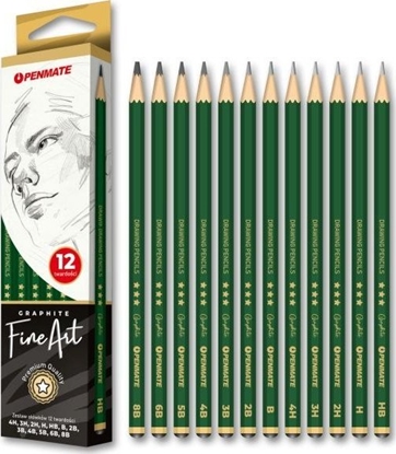 Picture of Zestaw oówków PENMATE fine art. 12 twardoci 4H-8B