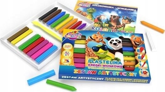 Picture of Zestaw plastelina 8 kolorów + kredki 8 kolorów