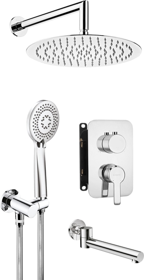 Изображение Zestaw prysznicowy Deante Deante BXYY0QAM Zestaw prysznicowy podtynkowy z wylewk wannow