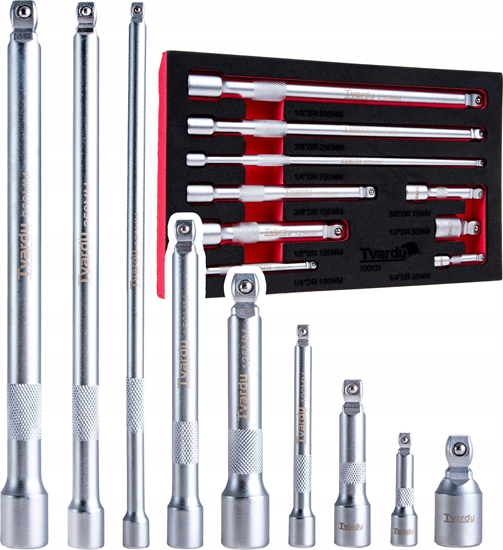 Picture of Zestaw przeduek uchylnych 1/4" 3/8" 1/2" CrV 9szt. (12)